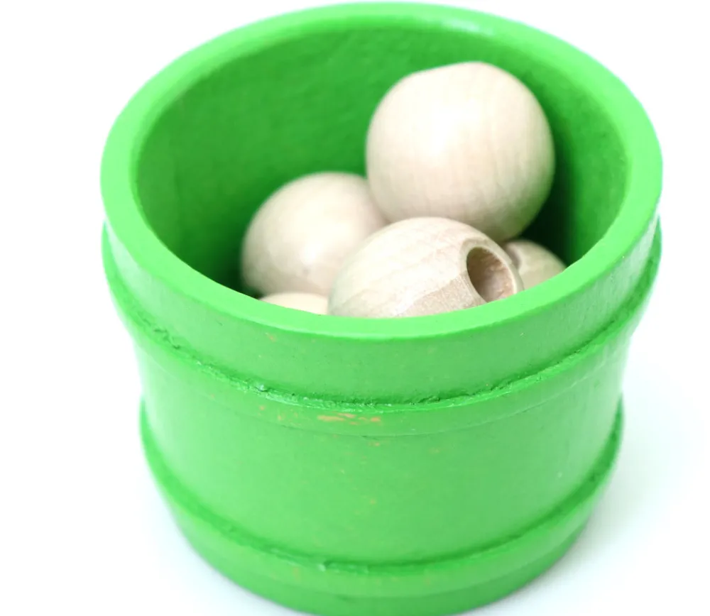 Tout Pour le Jeu Mini baquet coloré 4.5 x 5.9 cm - panier rond bois à l'unité