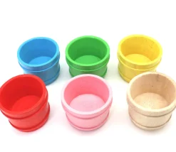 Tout Pour le Jeu Mini baquet coloré 4.5 x 5.9 cm - panier rond bois à l'unité
