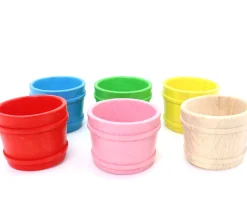 Tout Pour le Jeu Mini baquet coloré 4.5 x 5.9 cm - panier rond bois à l'unité
