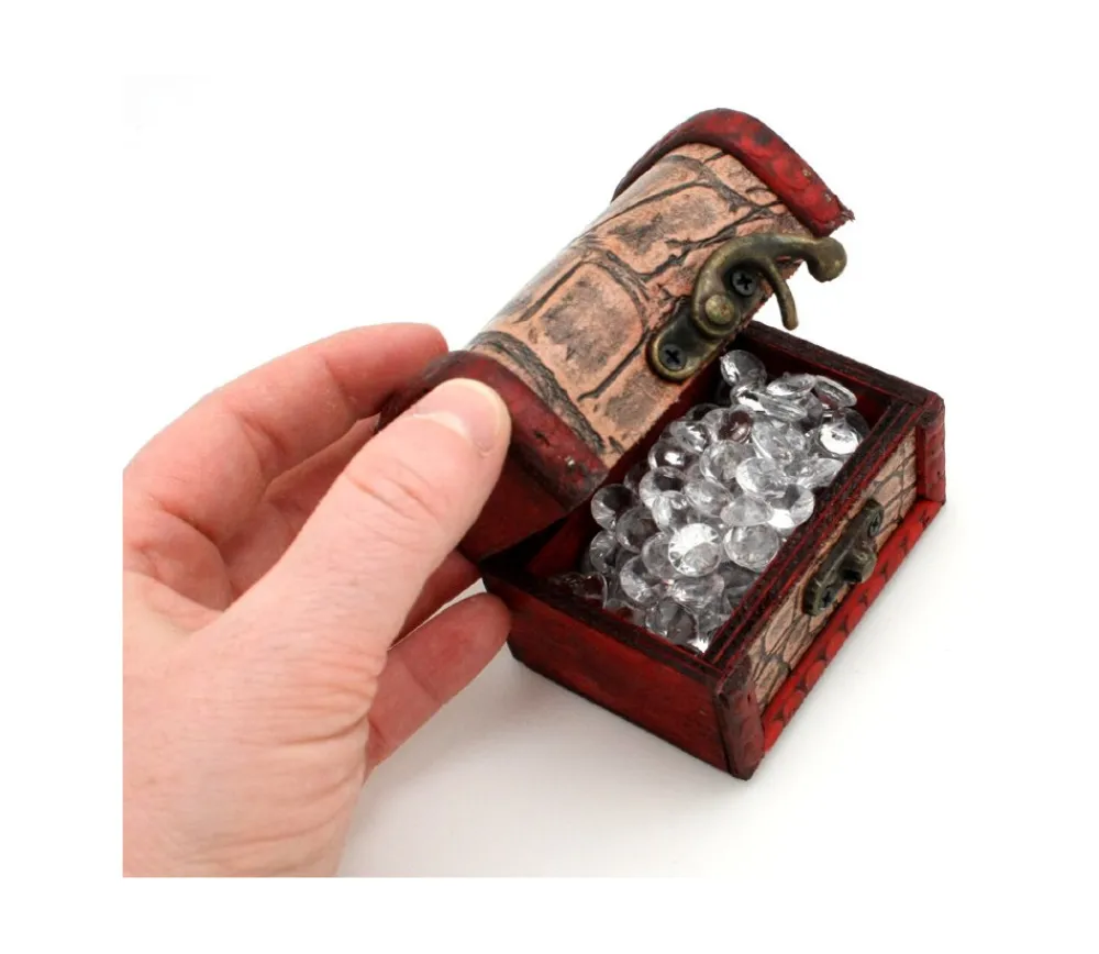 Tout Pour le Jeu Mini coffre bois décoré 7 x 5.5 x 6 cm pour trésor