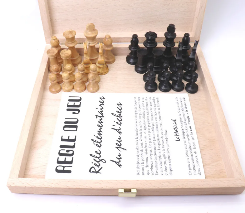 Tout Pour le Jeu Mini coffret Dames et échecs jeu recto-verso 21 x 21 cm français
