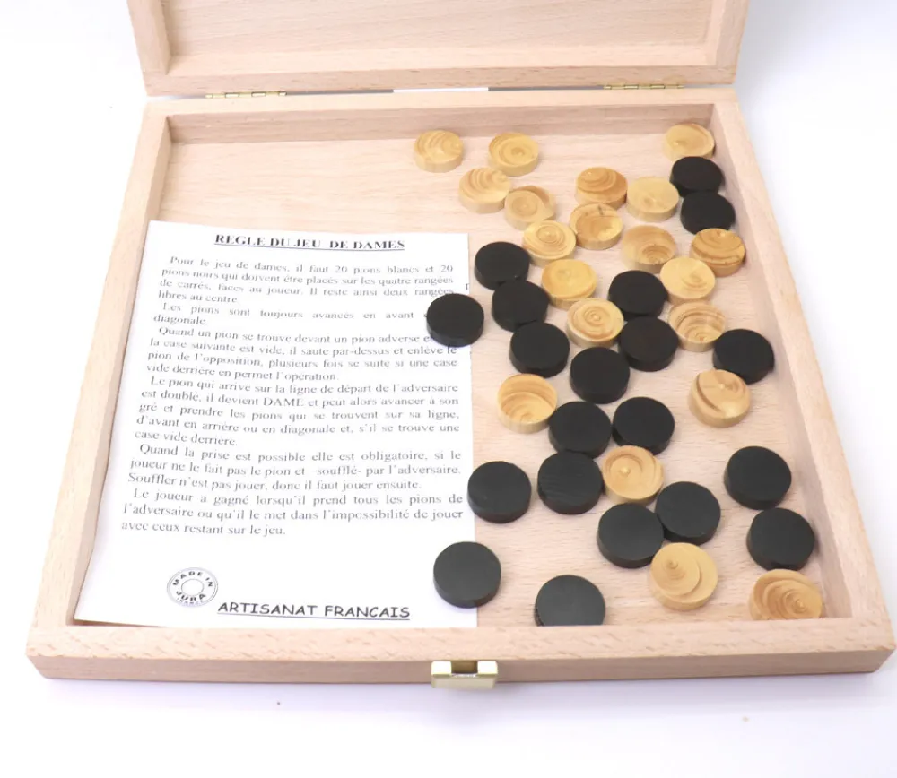 Tout Pour le Jeu Mini coffret Dames et échecs jeu recto-verso 21 x 21 cm français