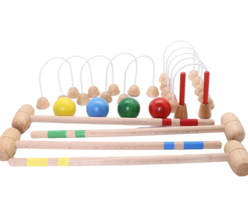 Tout Pour le Jeu Mini Croquet en bois 4 joueurs TABLE ou intérieur en coffret