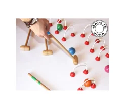 Tout Pour le Jeu Mini Croquet en bois 4 joueurs TABLE ou intérieur en coffret