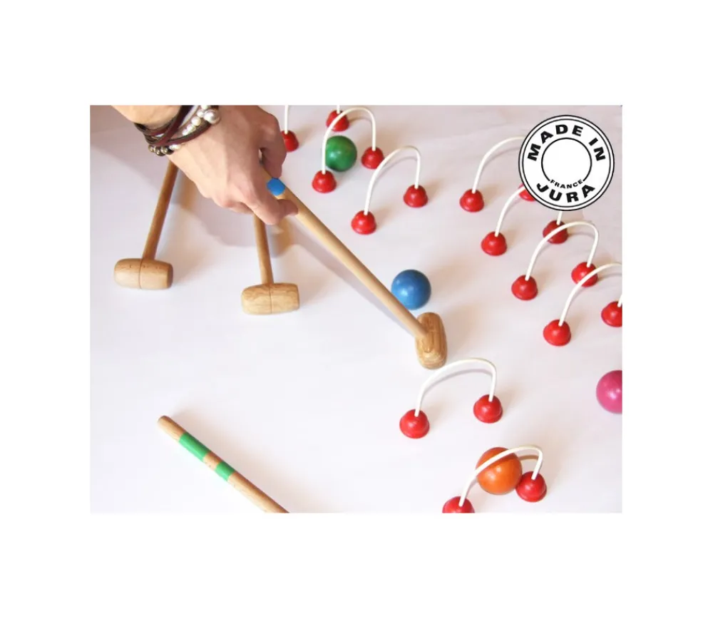 Tout Pour le Jeu Mini Croquet en bois 4 joueurs TABLE ou intérieur en coffret