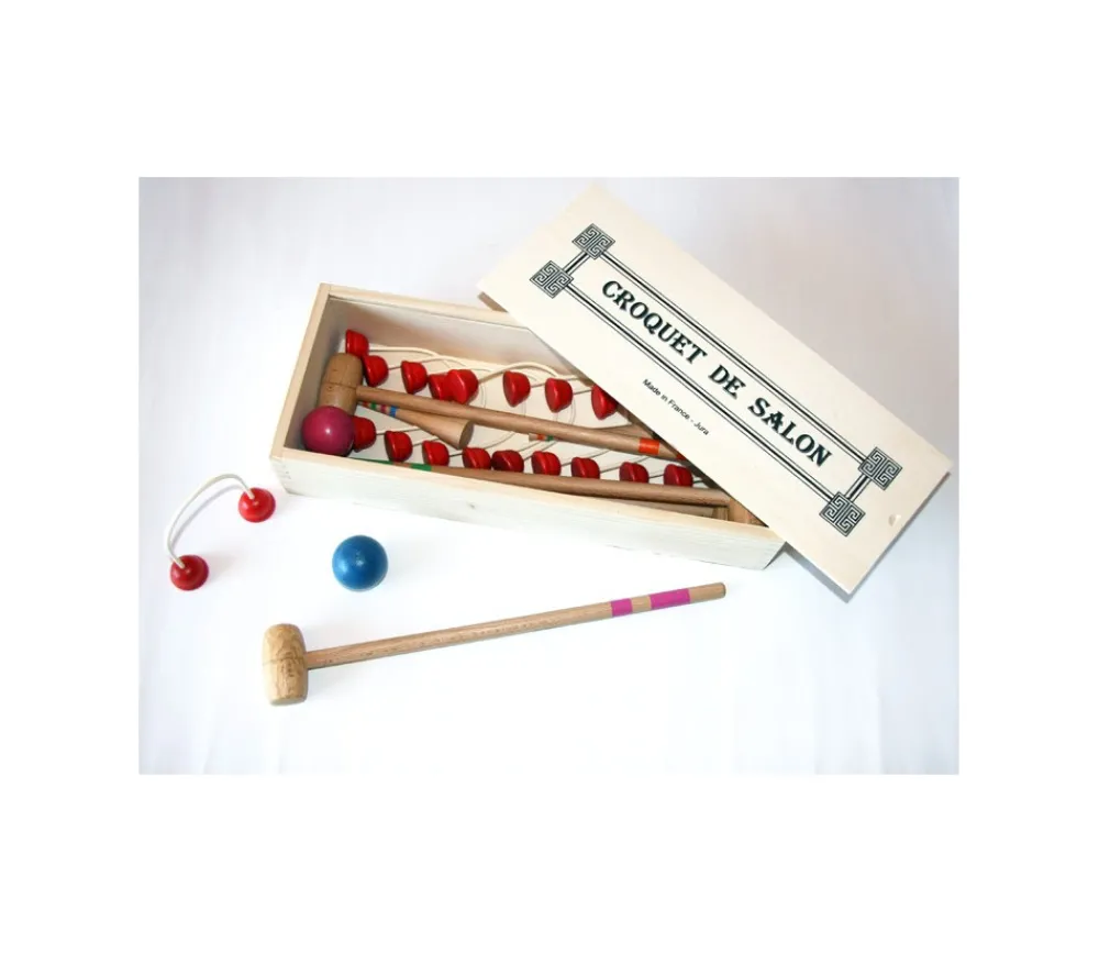 Tout Pour le Jeu Mini Croquet en bois 4 joueurs TABLE ou intérieur en coffret