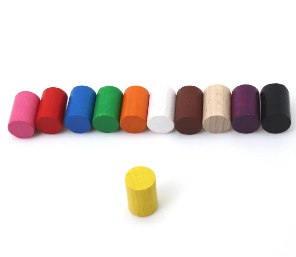 Tout Pour le Jeu Mini cylindre 10x15 mm en bois coloré pour jeu à l'unité