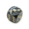 Tout Pour le Jeu Mini Dé marbré noir 12 mm points dorés