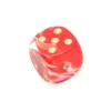 Tout Pour le Jeu Mini Dé marbré rouge 12 mm points dorés