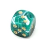 Tout Pour le Jeu Mini Dé marbré vert 12 mm points dorés