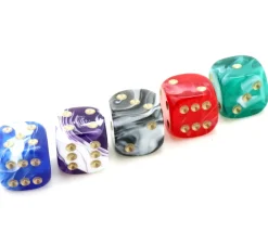 Tout Pour le Jeu Mini Dé marbré vert 12 mm points dorés