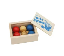 Tout Pour le Jeu Mini jeu de pétanque boules en bois- coffret en bois