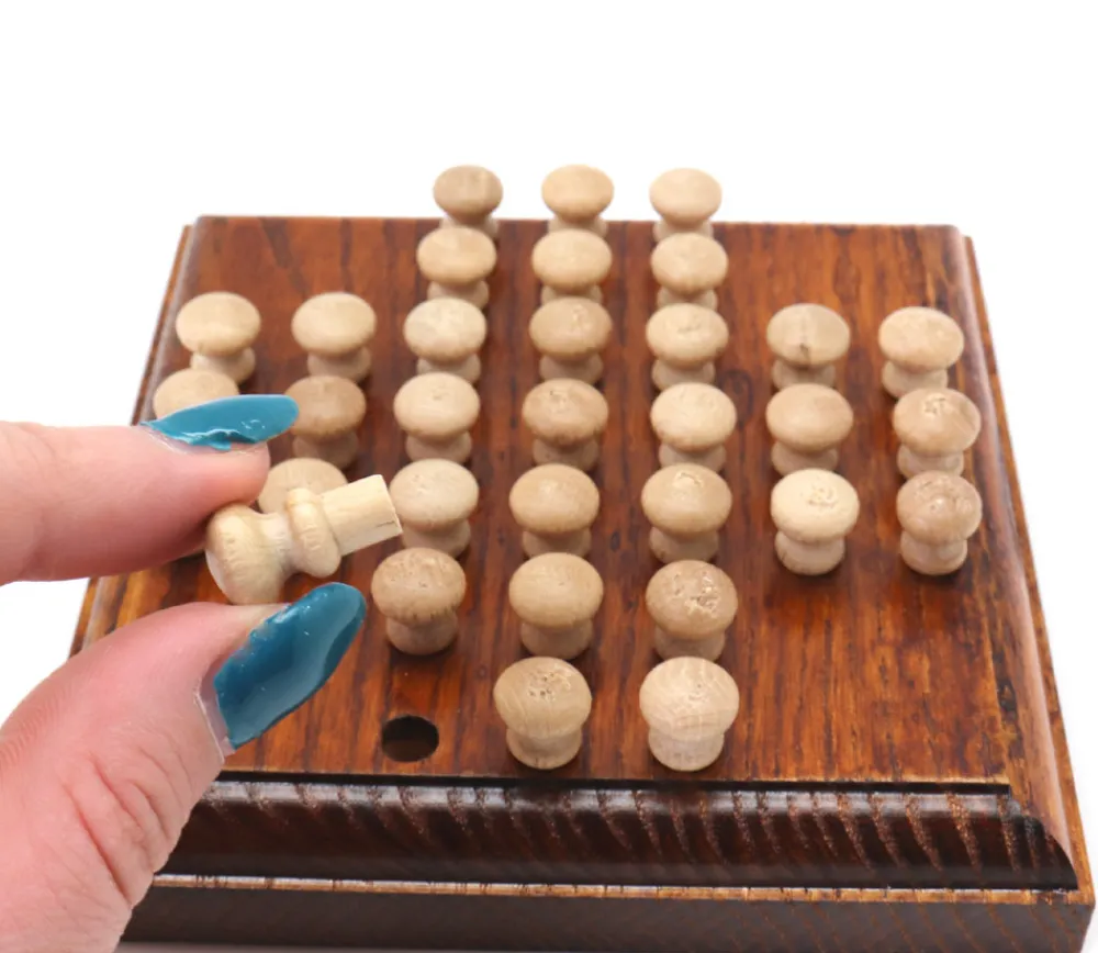 Tout Pour le Jeu Mini jeu solitaire en bois 12 cm - fabrication française