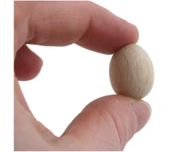 Tout Pour le Jeu Mini Oeuf en bois naturel 2 cm de haut et 1.5 cm de diamètre