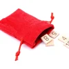 Tout Pour le Jeu Mini sac 7.5 x 10 cm - velours épais rouge avec cordon