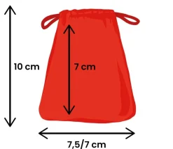 Tout Pour le Jeu Mini sac 7.5 x 10 cm - velours épais rouge avec cordon