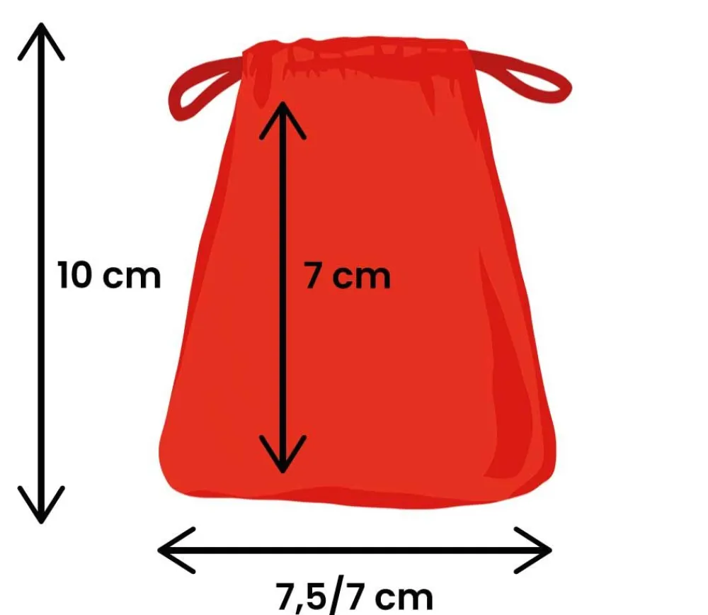 Tout Pour le Jeu Mini sac 7.5 x 10 cm - velours épais rouge avec cordon