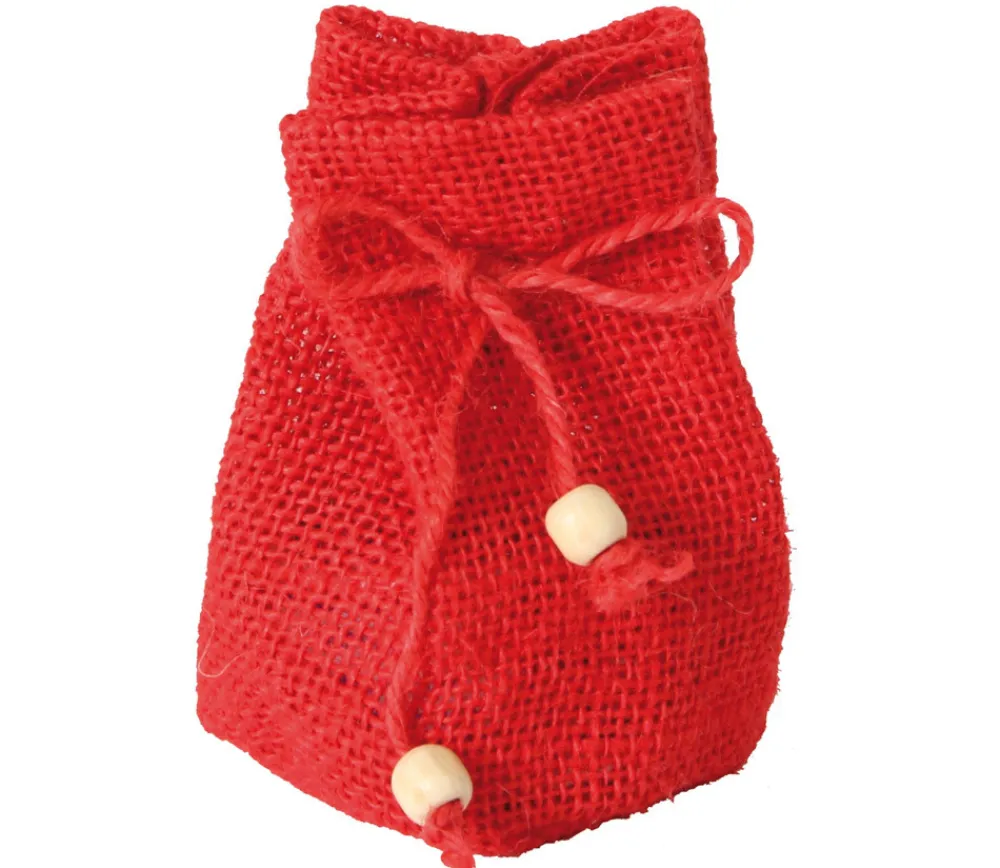 Tout Pour le Jeu Mini sac jute rouge 7.5 x 10 cm avec cordon