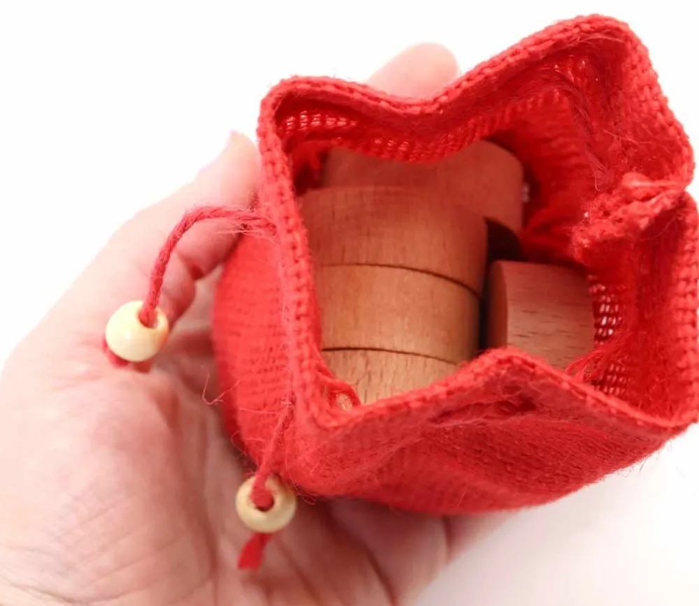 Tout Pour le Jeu Mini sac jute rouge 7.5 x 10 cm avec cordon