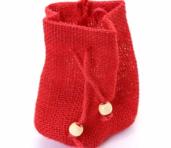 Tout Pour le Jeu Mini sac jute rouge 7.5 x 10 cm avec cordon