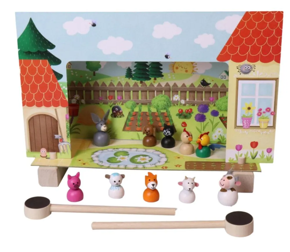 Enfant Tout Pour le Jeu Mini théâtre en bois animaux de la ferme