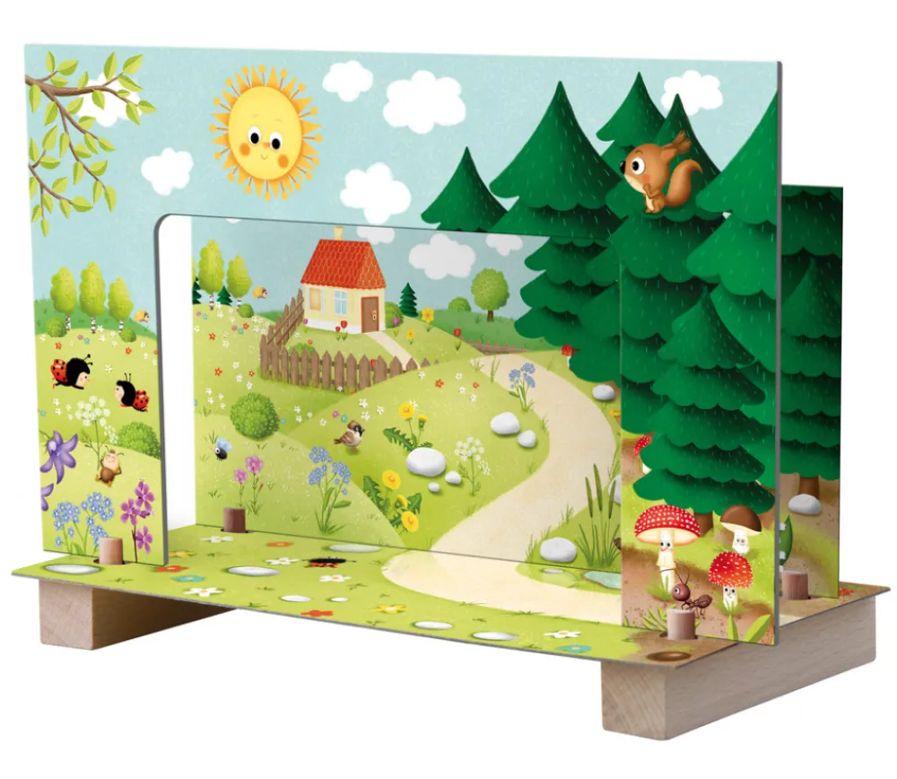 Enfant Tout Pour le Jeu Mini théâtre en bois animaux de la ferme