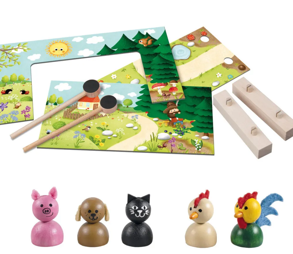 Enfant Tout Pour le Jeu Mini théâtre en bois animaux de la ferme
