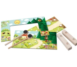 Enfant Tout Pour le Jeu Mini théâtre en bois animaux de la ferme