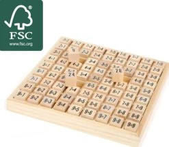 Tout Pour le Jeu Multiplication - table de calcul bois naturel