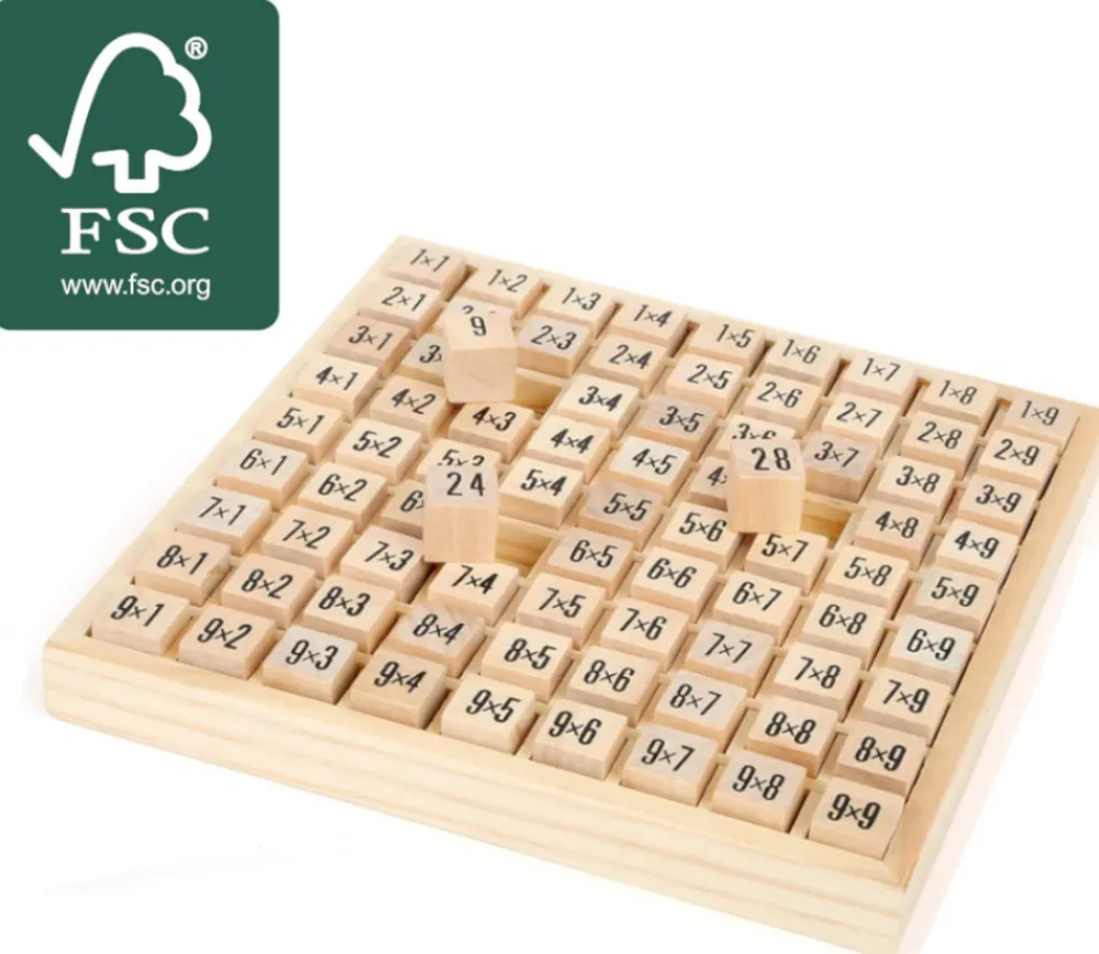 Tout Pour le Jeu Multiplication - table de calcul bois naturel