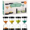 Tout Pour le Jeu Pack 4 sabliers 1, 3, 5,10 minutes - 10 cm de haut - 4 cm de diamètre super lisible