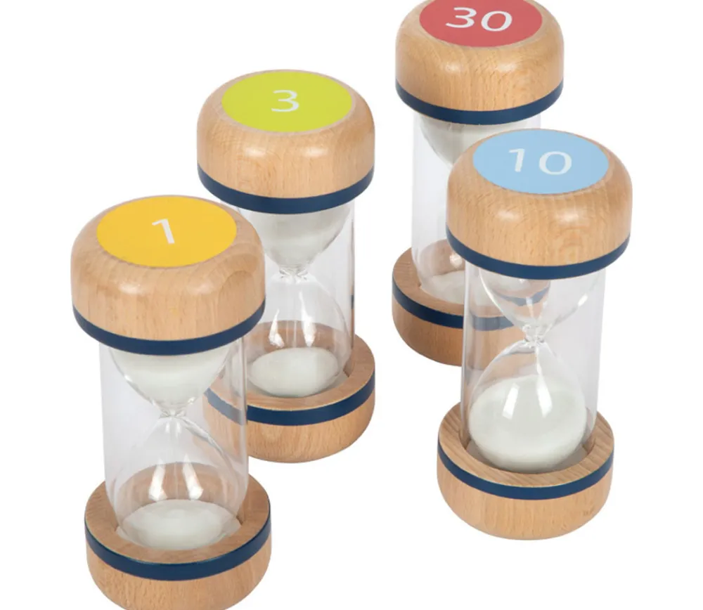 Tout Pour le Jeu Pack 4 sabliers XL en bois 1, 3, 10, 30 minutes - 14 cm de haut
