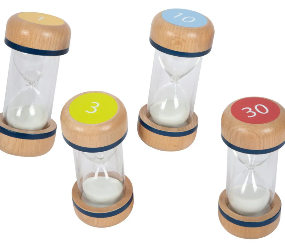 Tout Pour le Jeu Pack 4 sabliers XL en bois 1, 3, 10, 30 minutes - 14 cm de haut