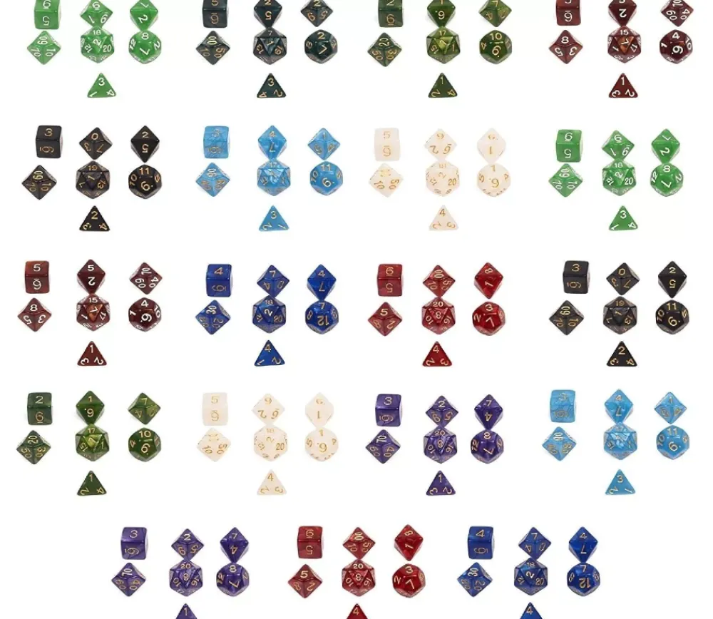 Tout Pour le Jeu Pack 10 sets de 7 dés multi-faces Donjons et Dragons