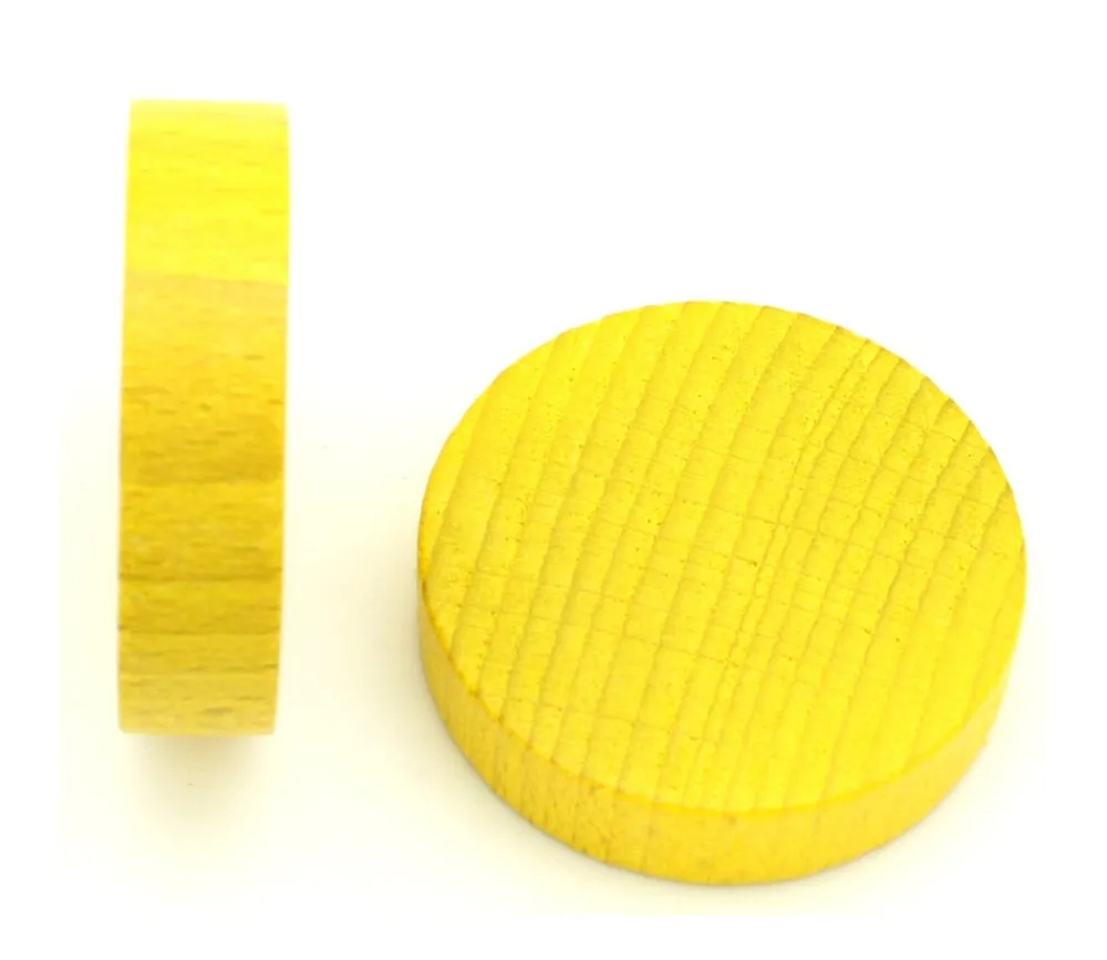Tout Pour le Jeu Palet bois de 5 cm jaune 52 x 13 mm à l'unité