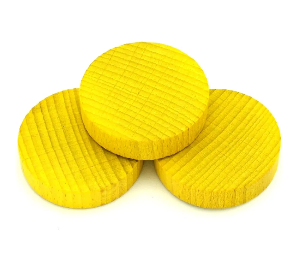 Tout Pour le Jeu Palet bois de 5 cm jaune 52 x 13 mm à l'unité