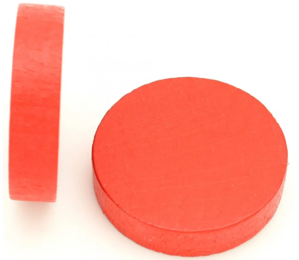 Tout Pour le Jeu Palet bois de 5 cm rouge 52 x 13 mm à l'unité