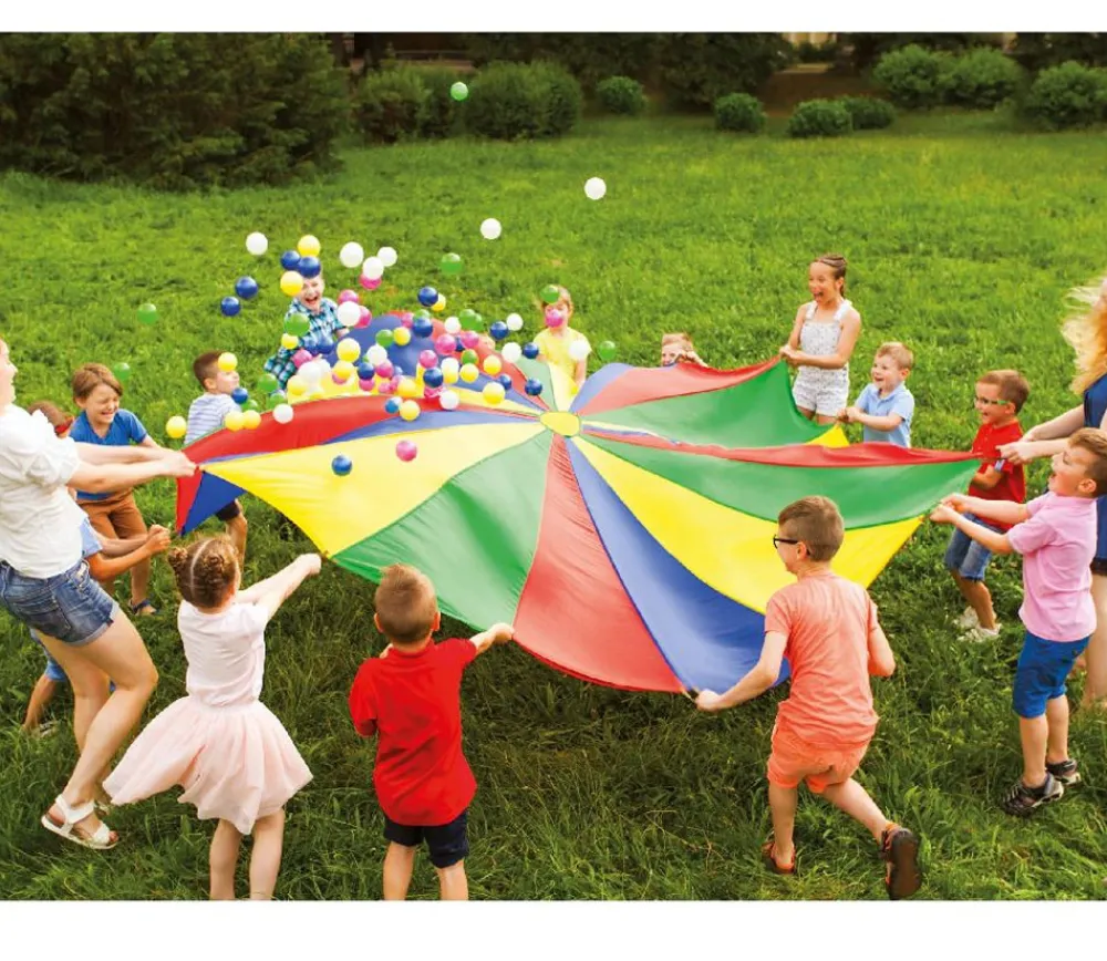 Tout Pour le Jeu Parachute Géant 3 m avec trou et 24 balles - 12 joueurs