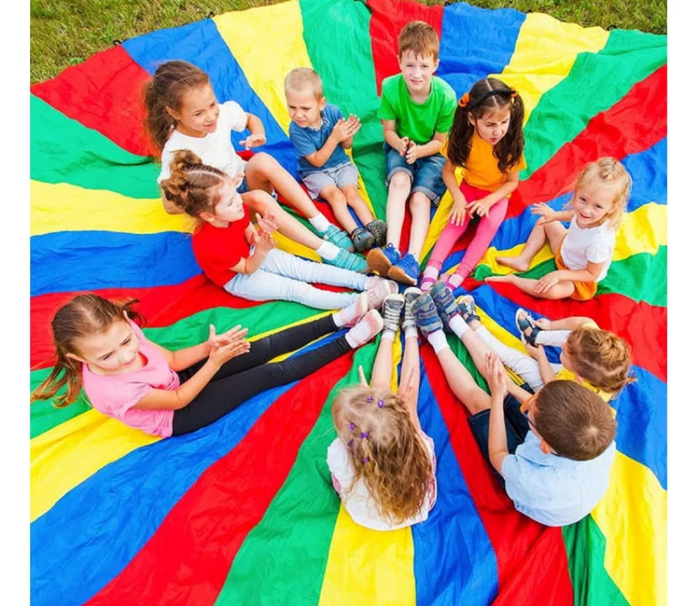 Tout Pour le Jeu Parachute géant 6 mètres - jeu coordination coopératif 24 poignées