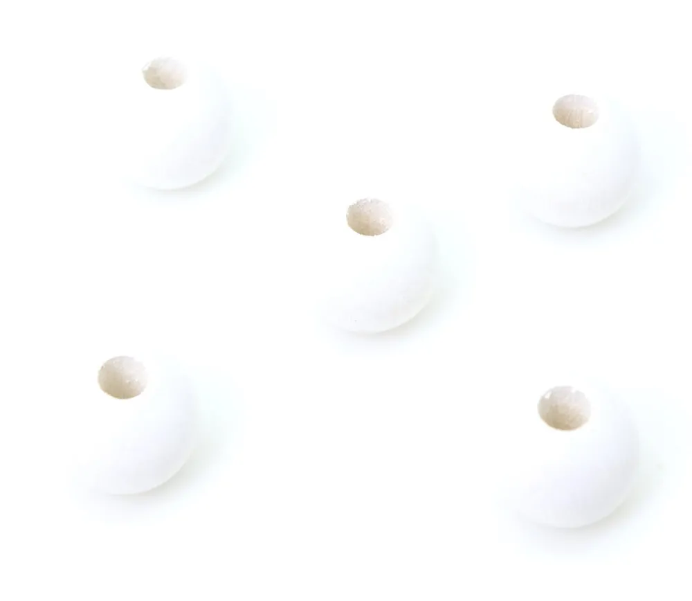 Tout Pour le Jeu Perle bois couleur blanche de 2 cm trou de 7 mm unité
