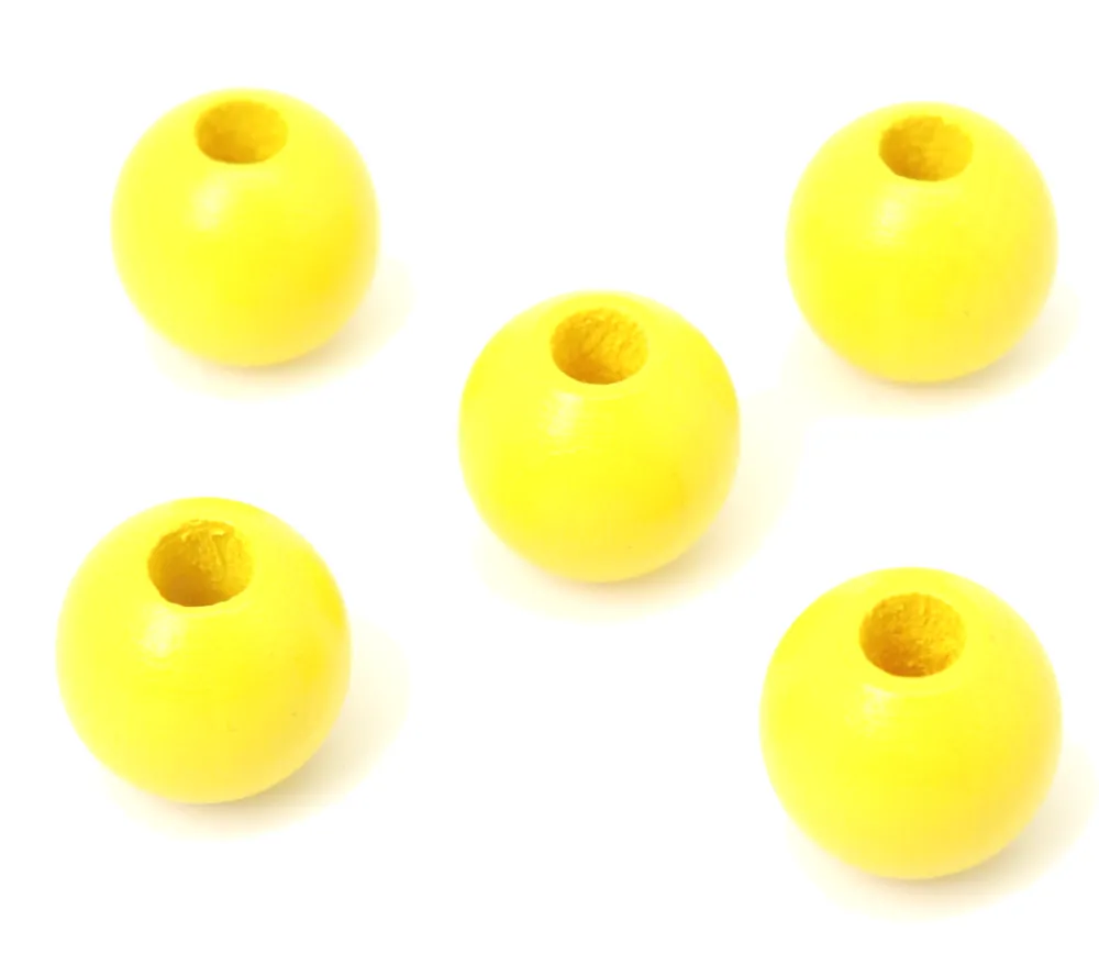 Tout Pour le Jeu Perle bois couleur jaune de 2 cm trou de 7 mm unité