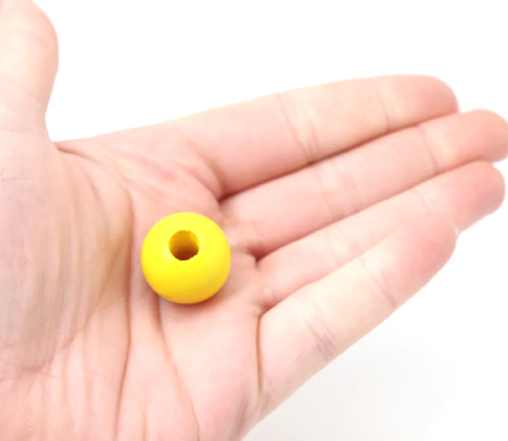 Tout Pour le Jeu Perle bois couleur jaune de 2 cm trou de 7 mm unité