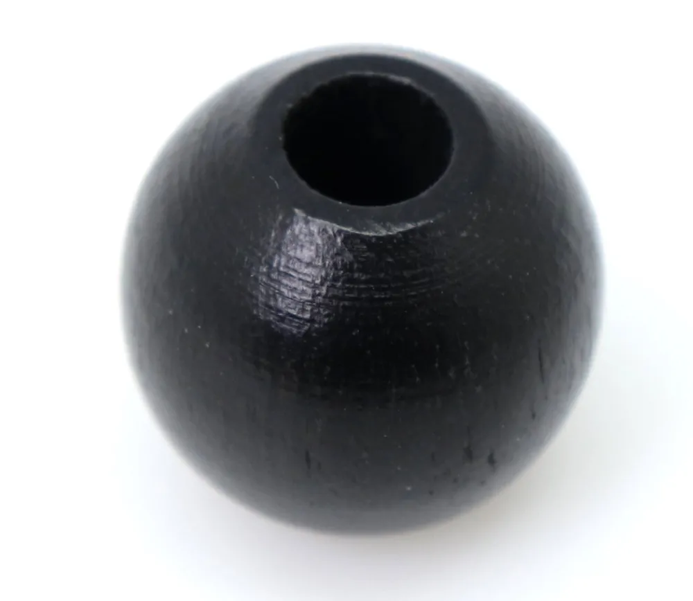 Tout Pour le Jeu Perle bois couleur noire de 2 cm trou de 7 mm unité