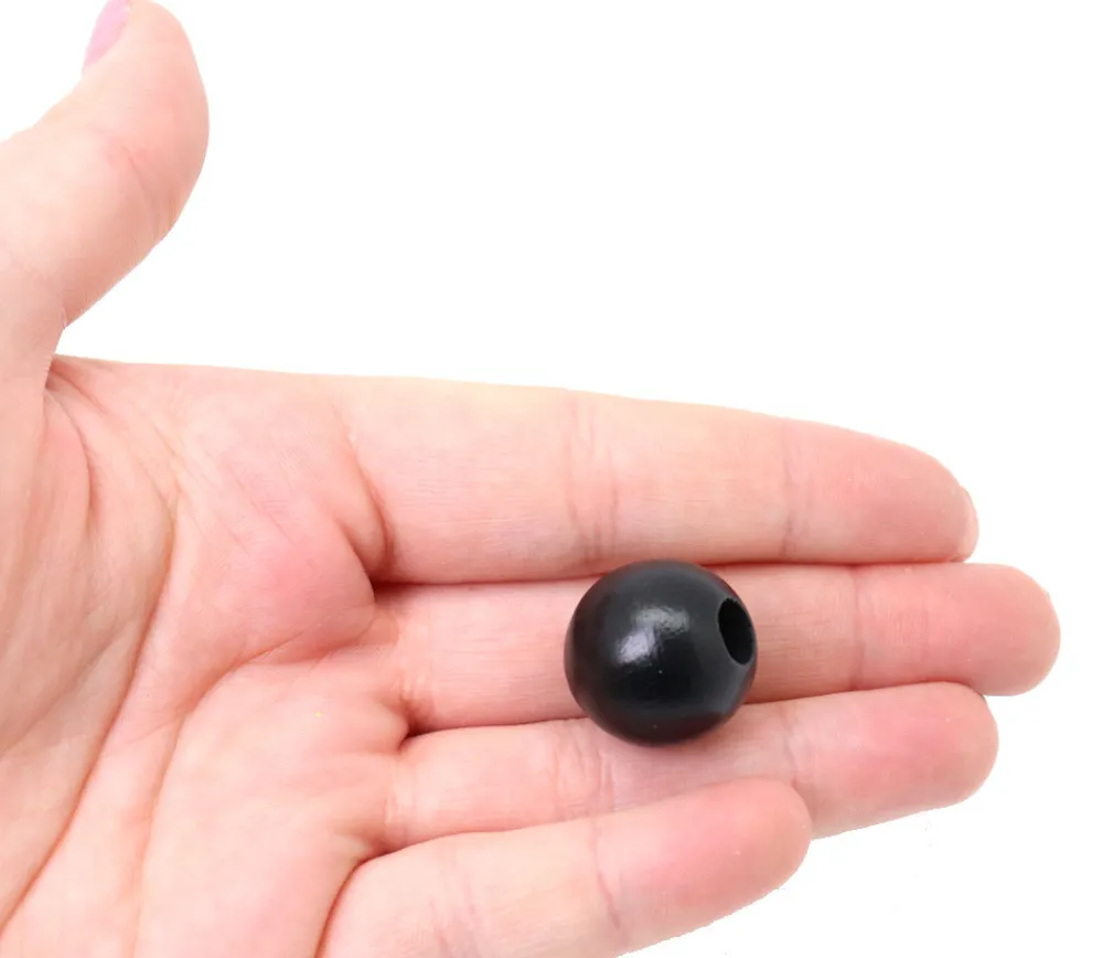 Tout Pour le Jeu Perle bois couleur noire de 2 cm trou de 7 mm unité