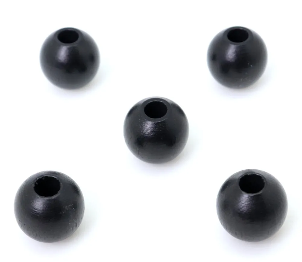 Tout Pour le Jeu Perle bois couleur noire de 2 cm trou de 7 mm unité