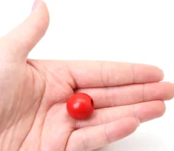 Tout Pour le Jeu Perle bois couleur rouge de 2 cm trou de 7 mm unité