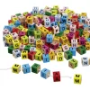 Tout Pour le Jeu Perles 280 cubes mini lettres couleurs à enfiler