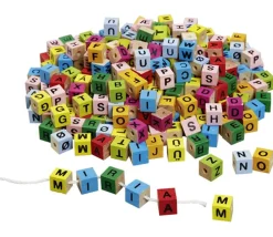 Tout Pour le Jeu Perles 280 cubes mini lettres couleurs à enfiler