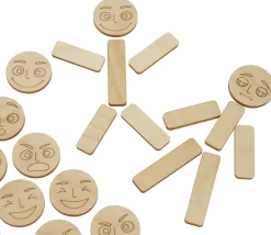 Tout Pour le Jeu Personnages en bois émotions - 40 pièces