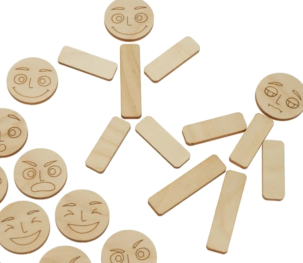 Tout Pour le Jeu Personnages en bois émotions - 40 pièces